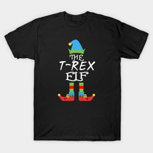 The t rex Elf Matching Family Group Christmas Party SANTA T-Shirt